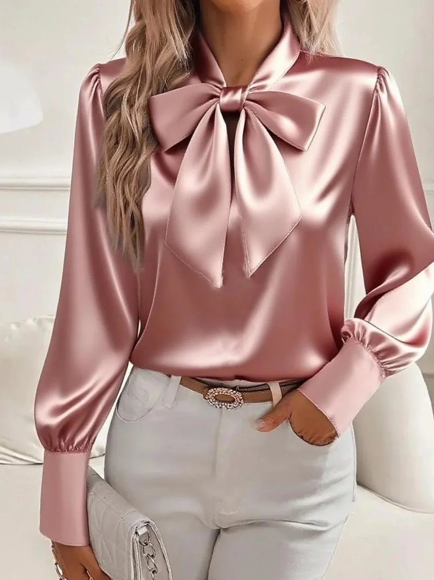 Long Sleeve Plain Regular Loose Shirt For Women