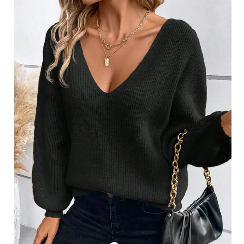 Women Plain Long Sleeve Comfy Elegant Sweater