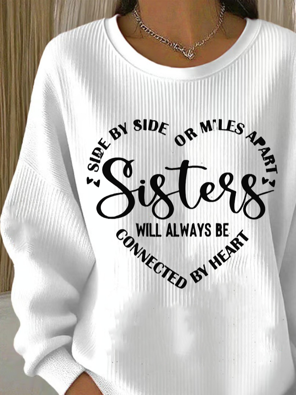 Vintage Crew Neck Letter Pattern Sweatshirt