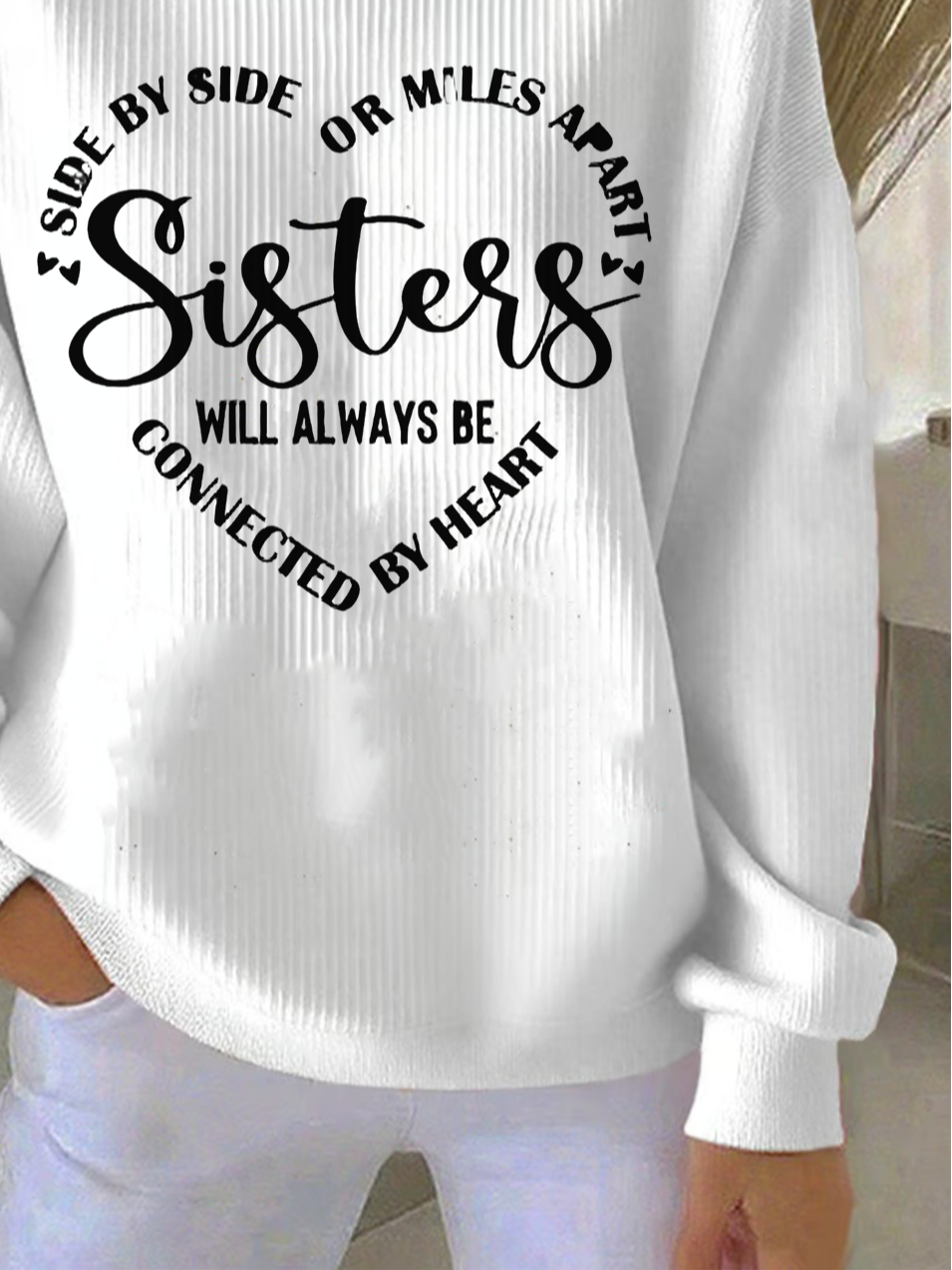 Vintage Crew Neck Letter Pattern Sweatshirt