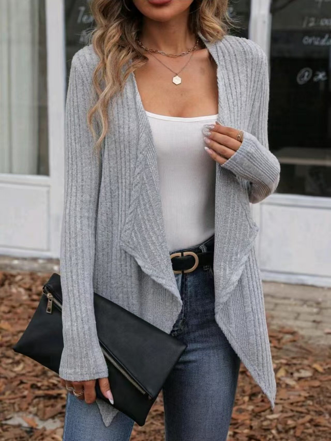 Women Plain Long Sleeve Comfy Casual Cardigan