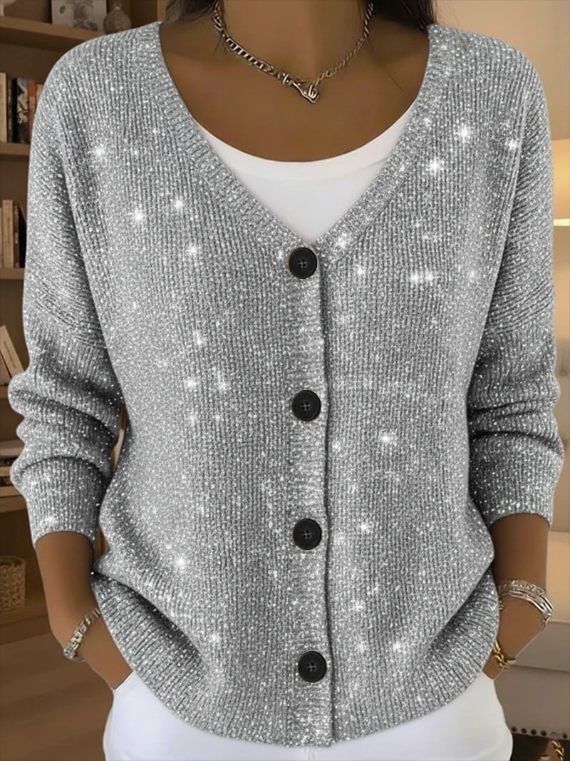 Women Abstract Long Sleeve Comfy Casual Cardigan