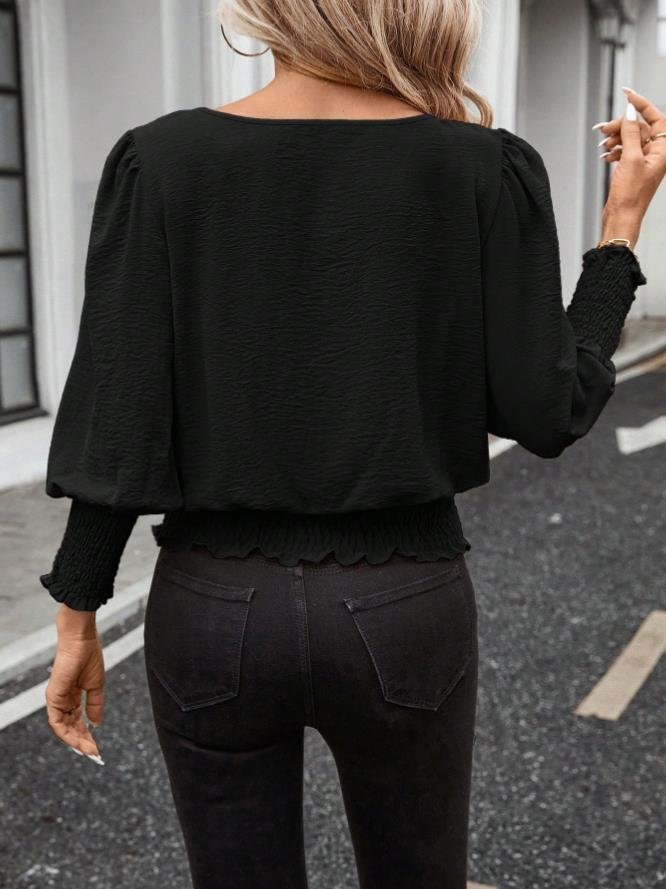 Women Plain Extra-long Sleeve Comfy Elegant Cardigan