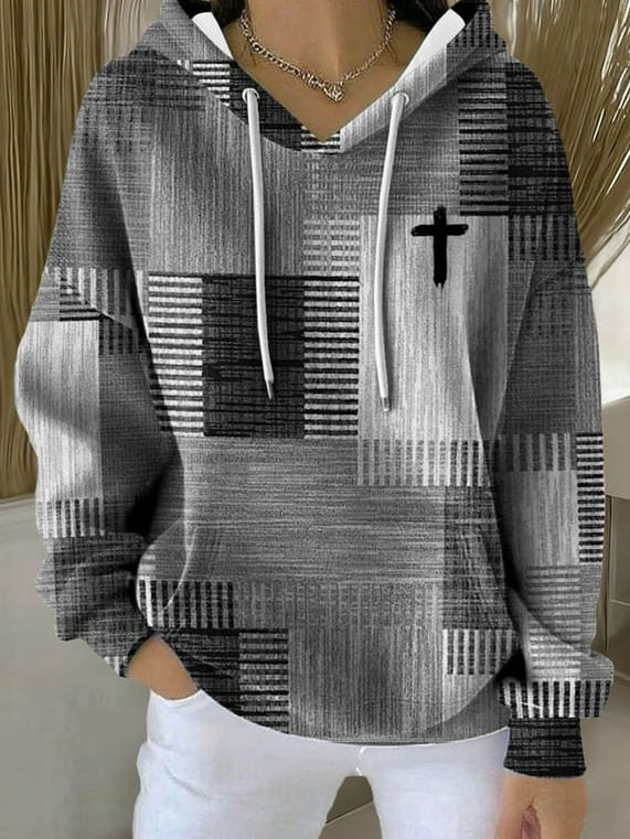 Casual Hoodie Plaid Hoodie