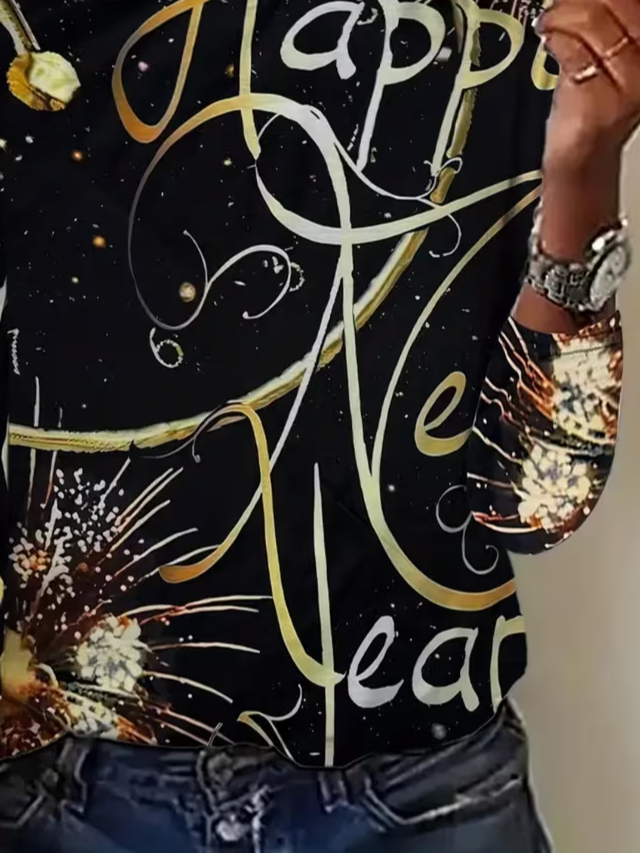 Casual Text Letters Crew Neck Long Sleeve T-shirt