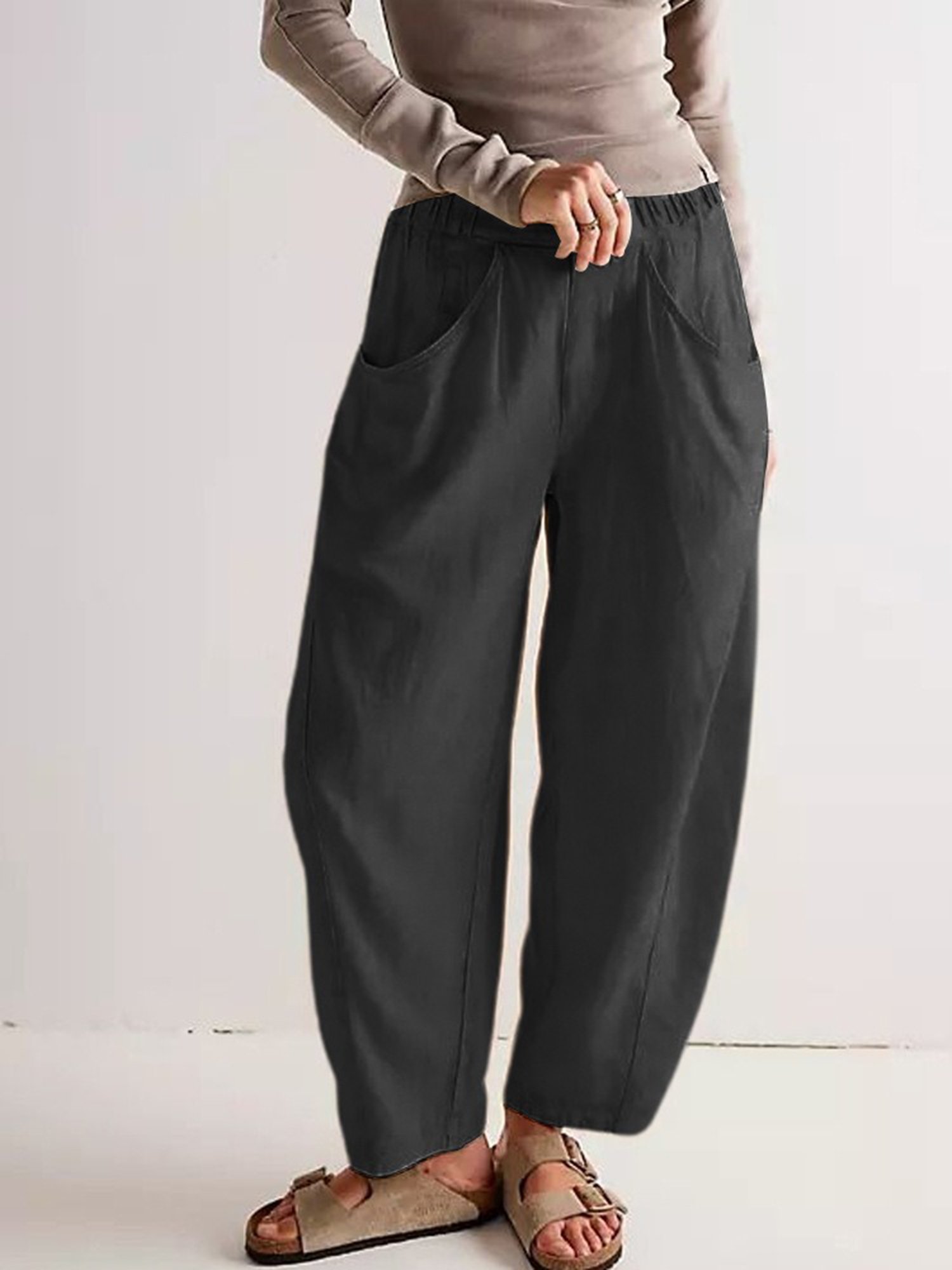 Women Plain Long Pants Casual Spring/Fall Trousers