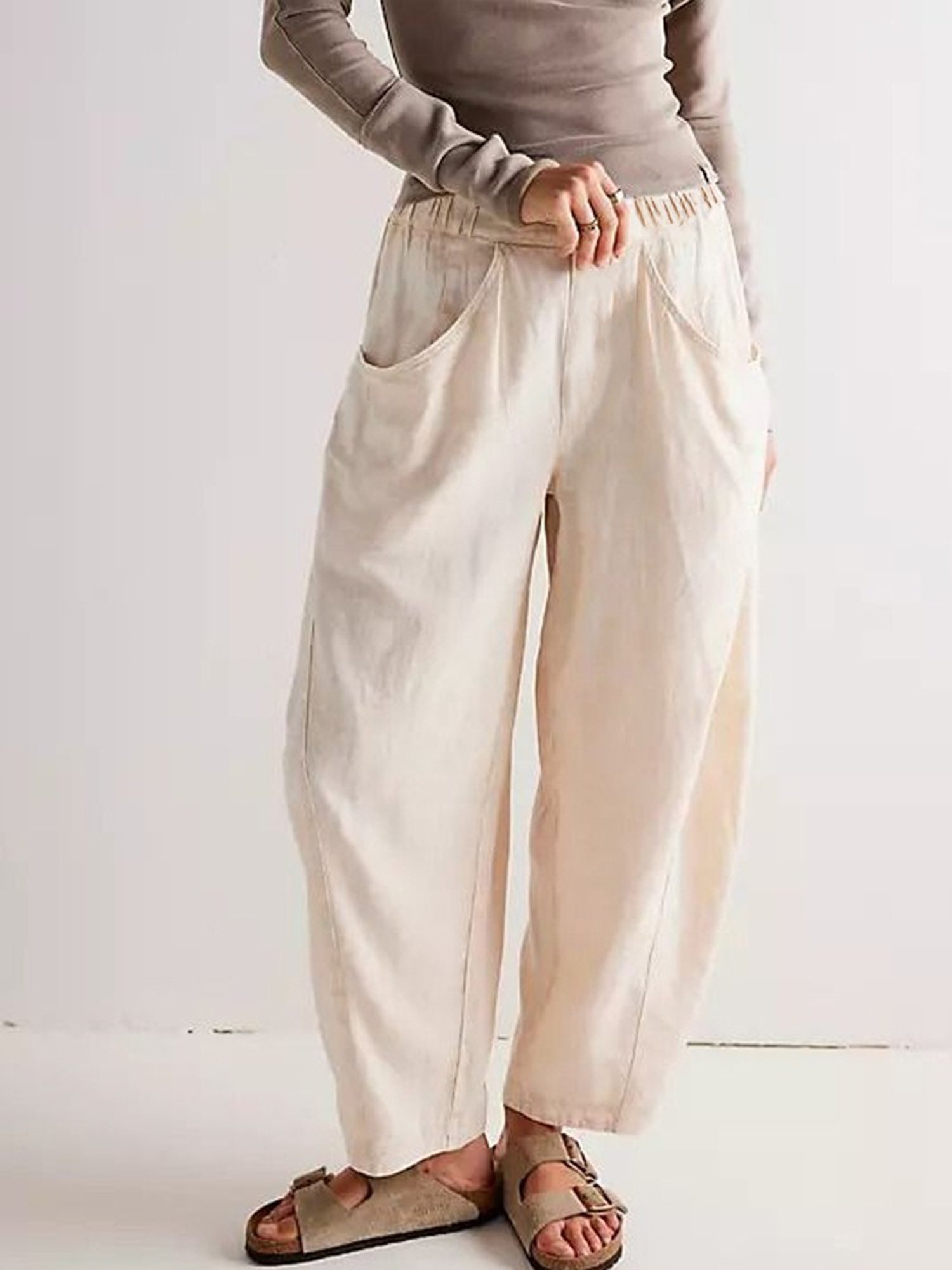 Women Plain Long Pants Casual Spring/Fall Trousers