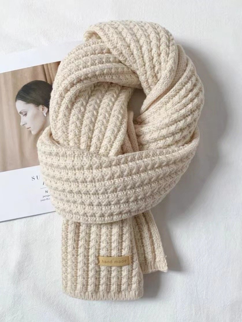 Versatile Korean Style Knitted Wool Christmas Red New Winter High-end New Year Gift Couple Scarf