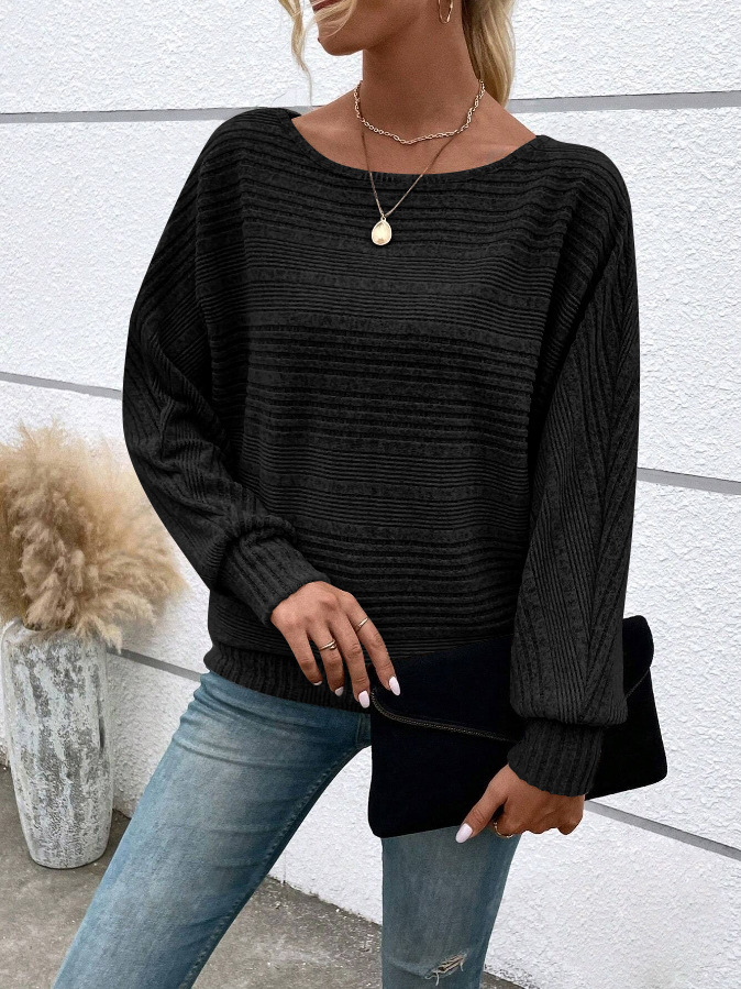 Casual Plain Crew Neck Long Sleeve T-shirt