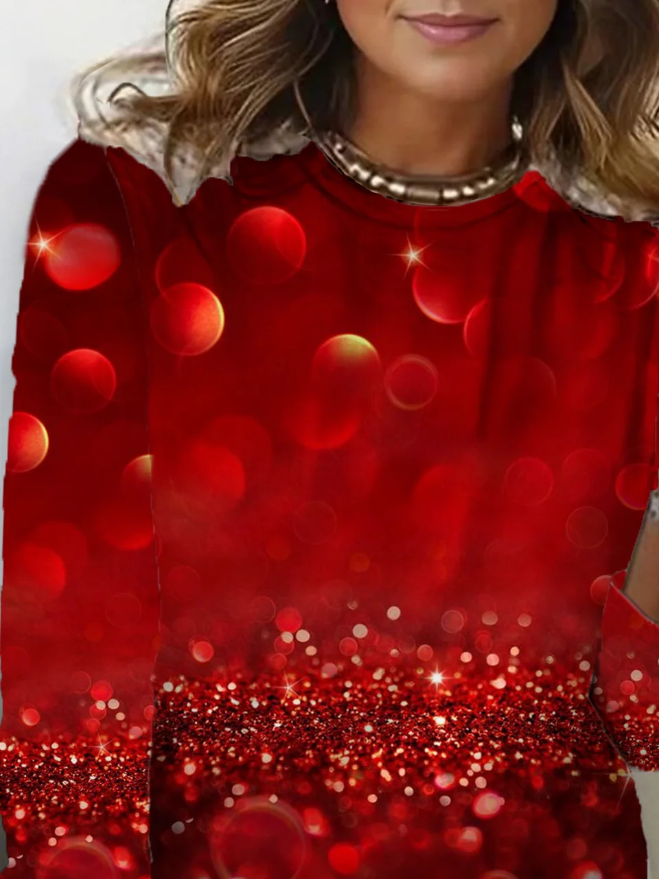 Casual Heart/Cordate Crew Neck Long Sleeve T-shirt