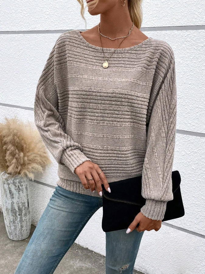 Casual Plain Crew Neck Long Sleeve T-shirt