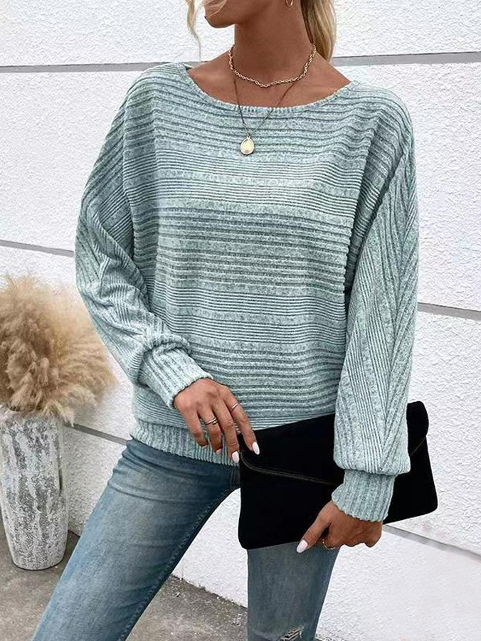 Casual Plain Crew Neck Long Sleeve T-shirt
