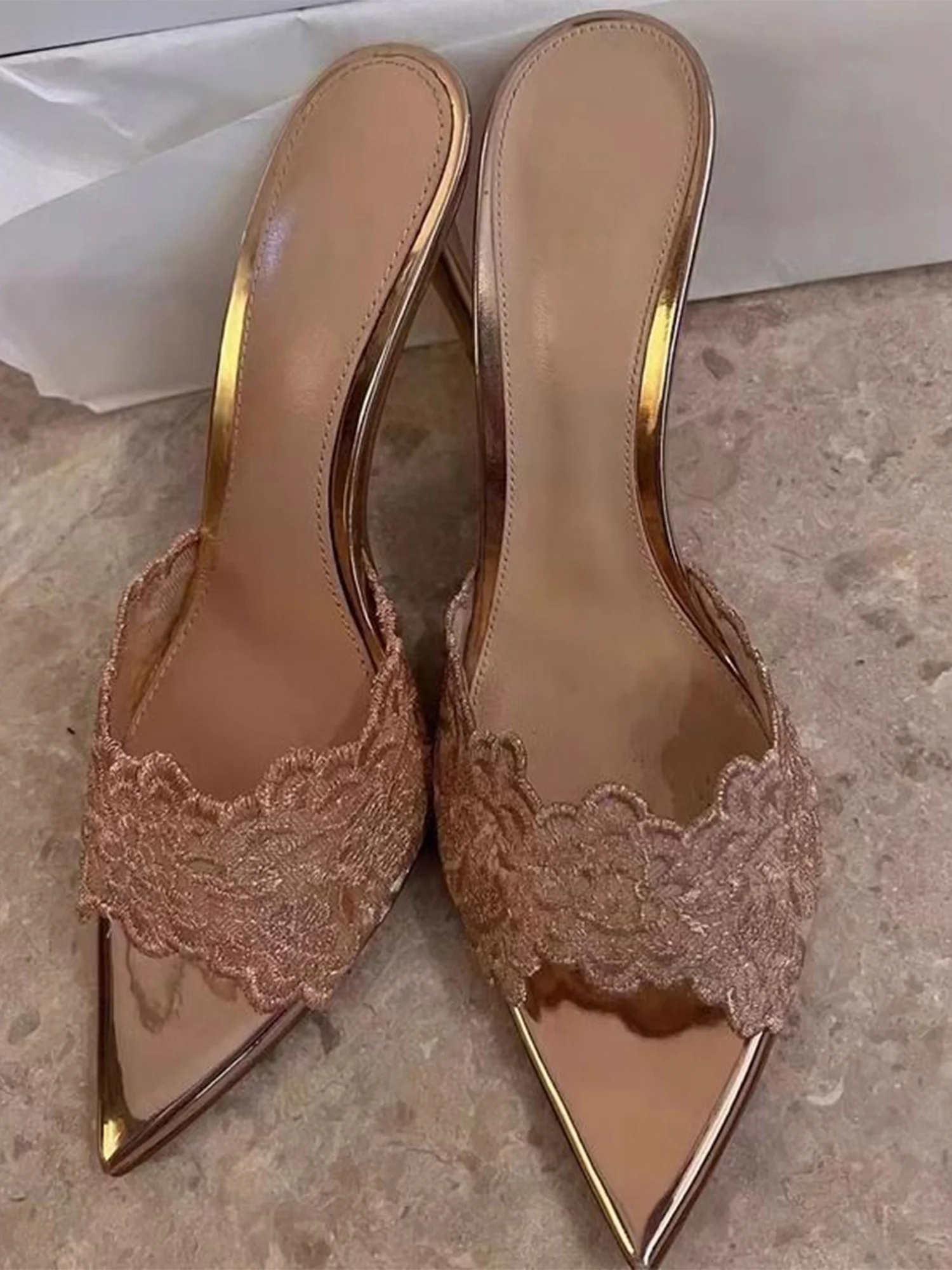 Elegant Plain Slip On High Heel Peep-toe Sandals