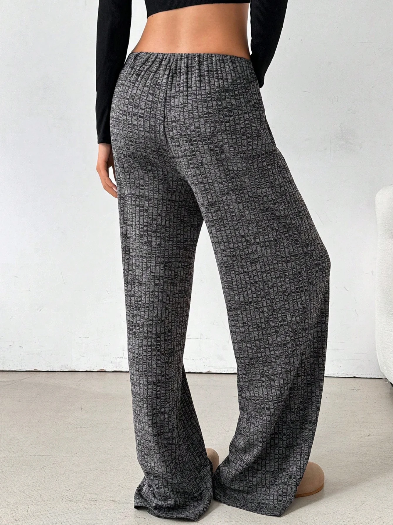 Women Striped Long Elastic Waist Pants Casual Spring/Fall Trousers