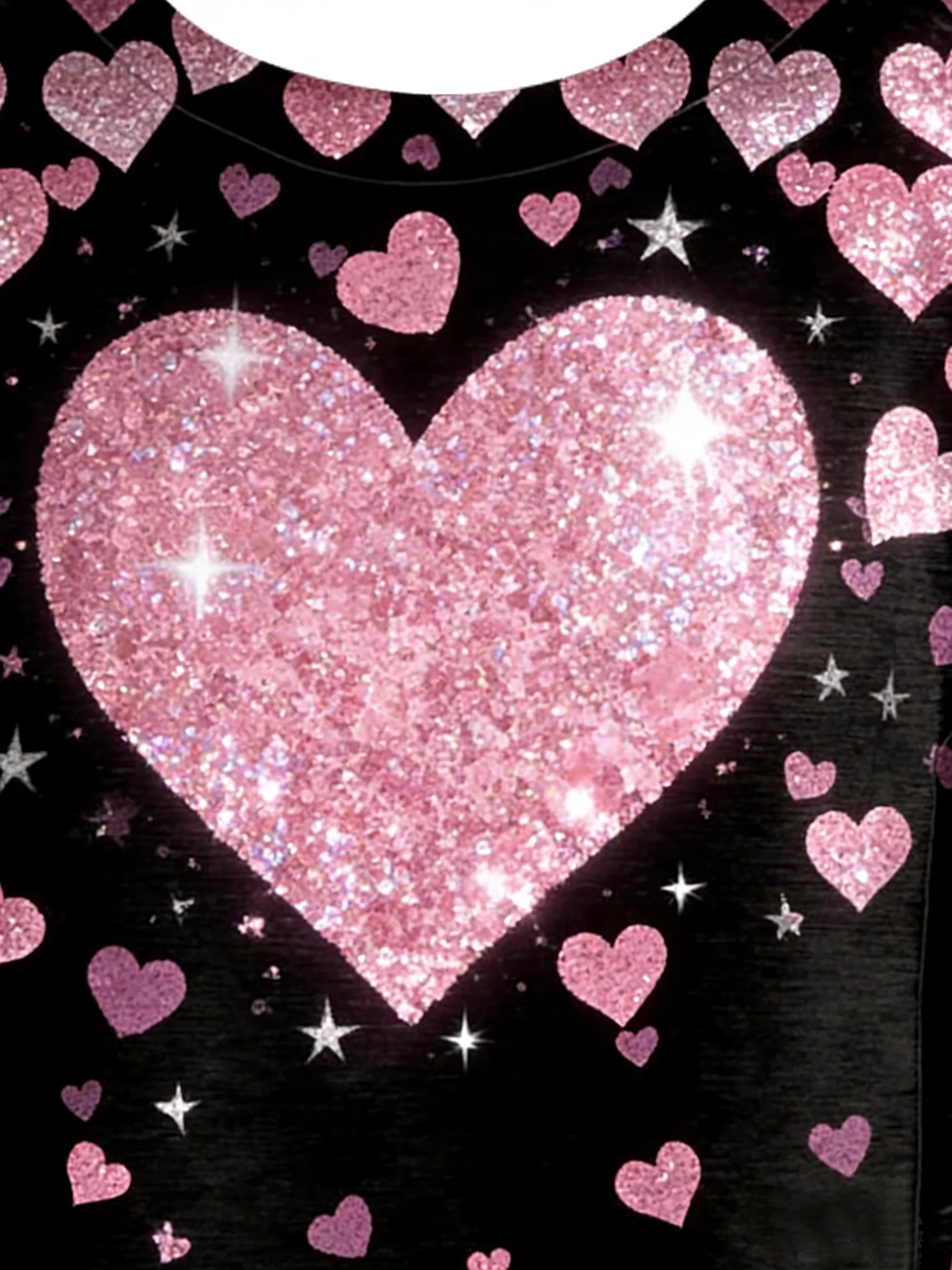 Casual Heart/Cordate Crew Neck Long Sleeve T-shirt