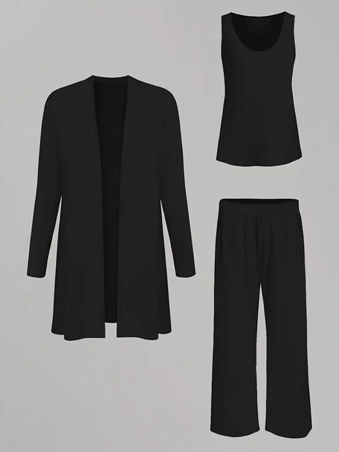 Women Plain Two-Piece Set Daily Long Sleeve Casual Spring/Fall Multi-Piece Set Matching Set