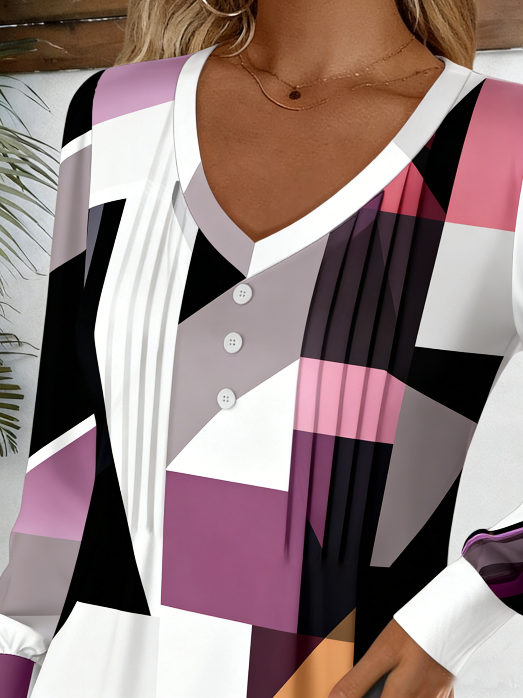 Casual Abstract Stripes Crew Neck Long Sleeve T-shirt