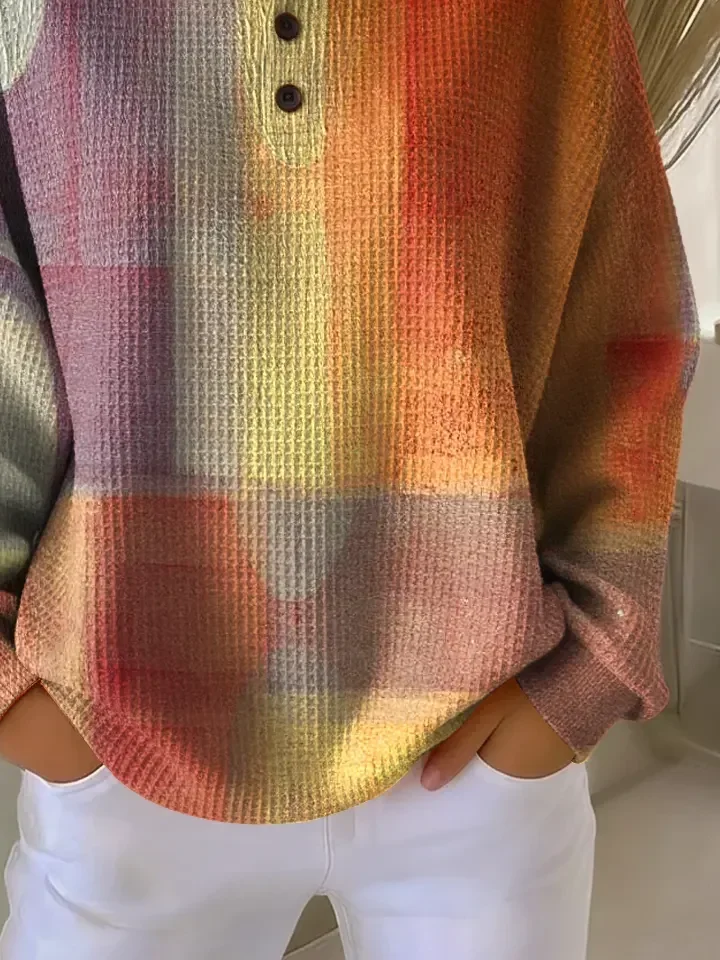Casual Crew Neck Abstract Sweatshirt Printing | noracora