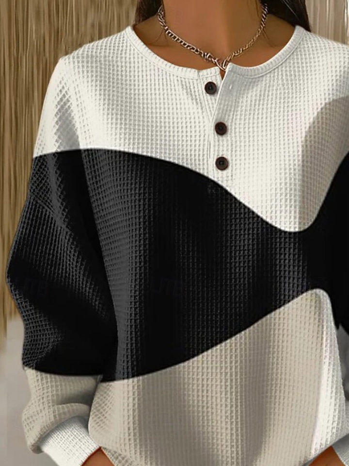 Casual Crew Neck Abstract Sweatshirt Printing | noracora