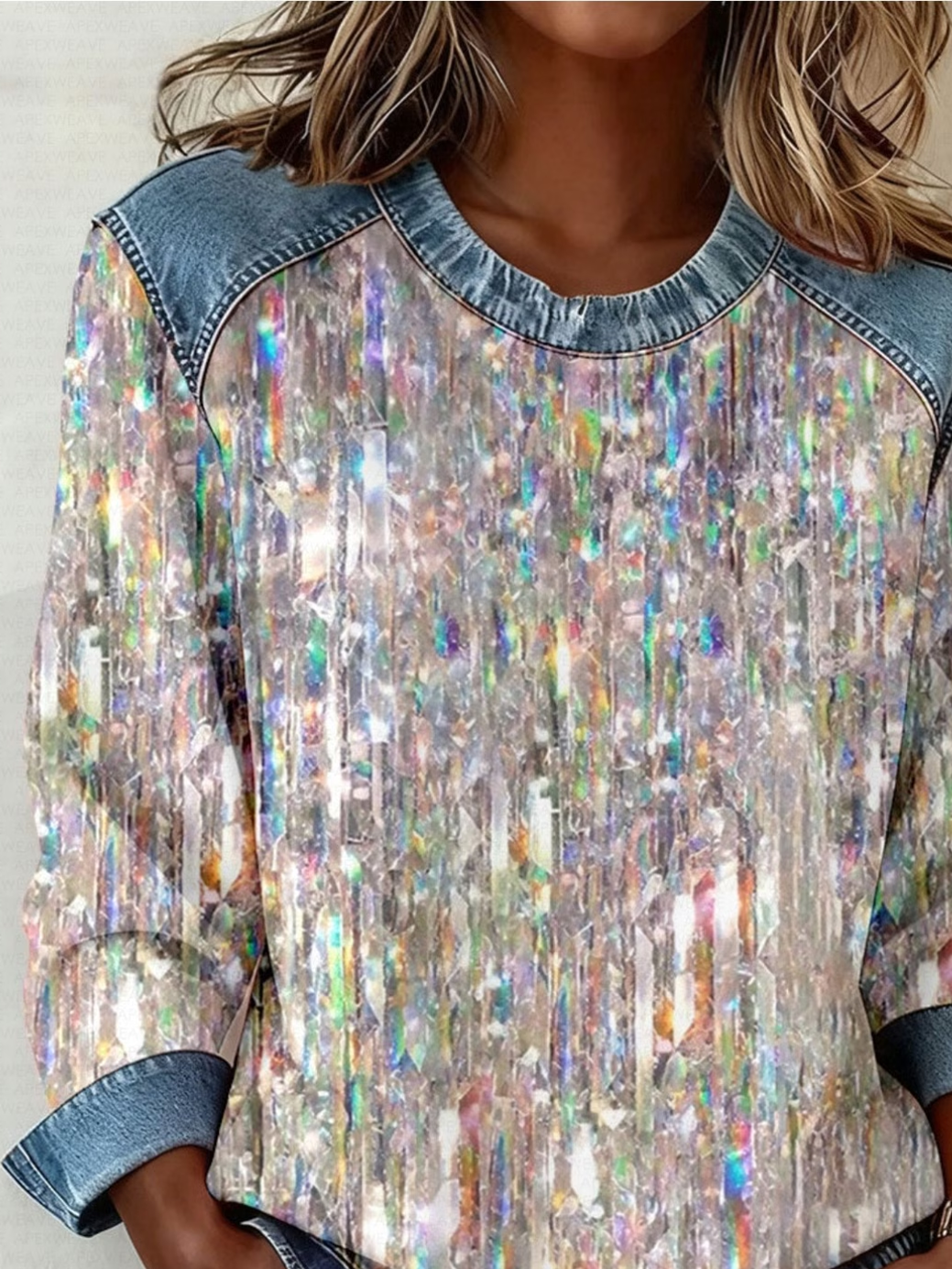 Vintage Crew Neck Abstract Sweatshirt Printing | noracora