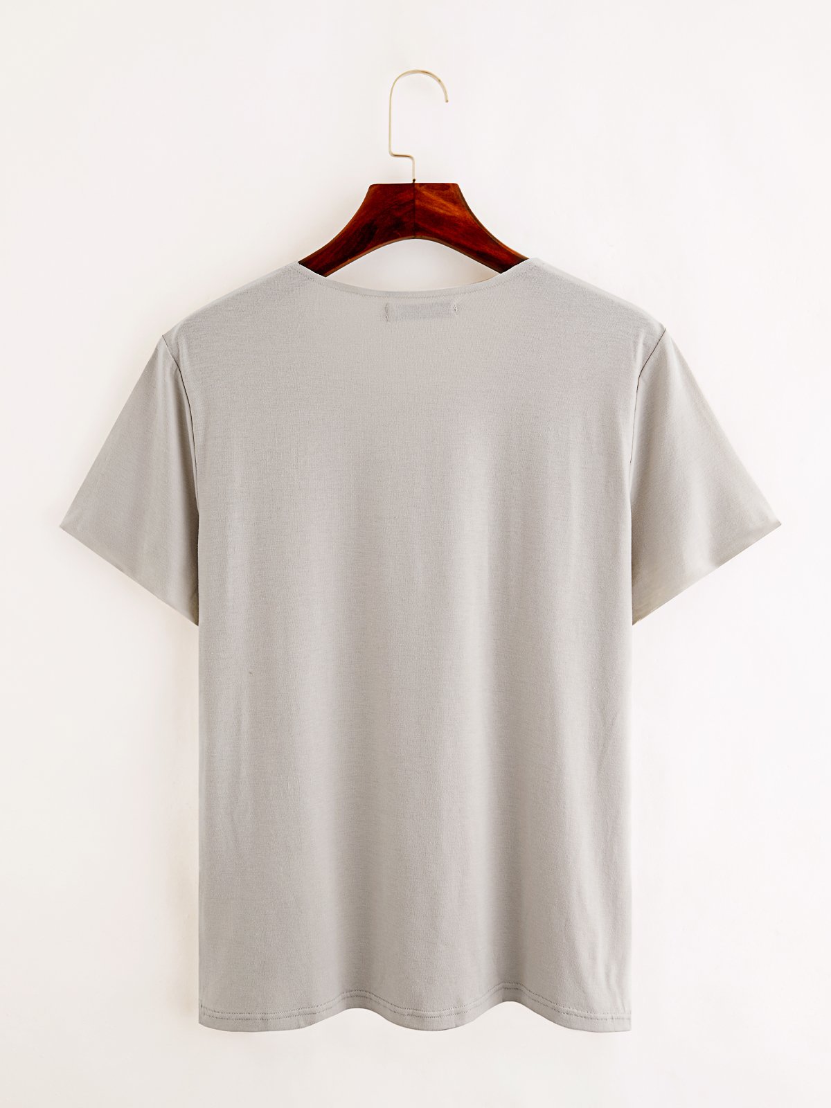 Plain Jersey Simple Loose Vintage Short Sleeve Casual Top | noracora