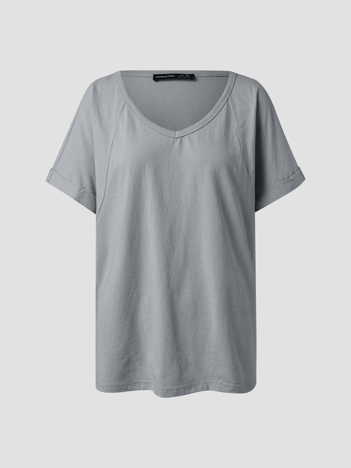 Women Summer V neck Loose T Shirt Top