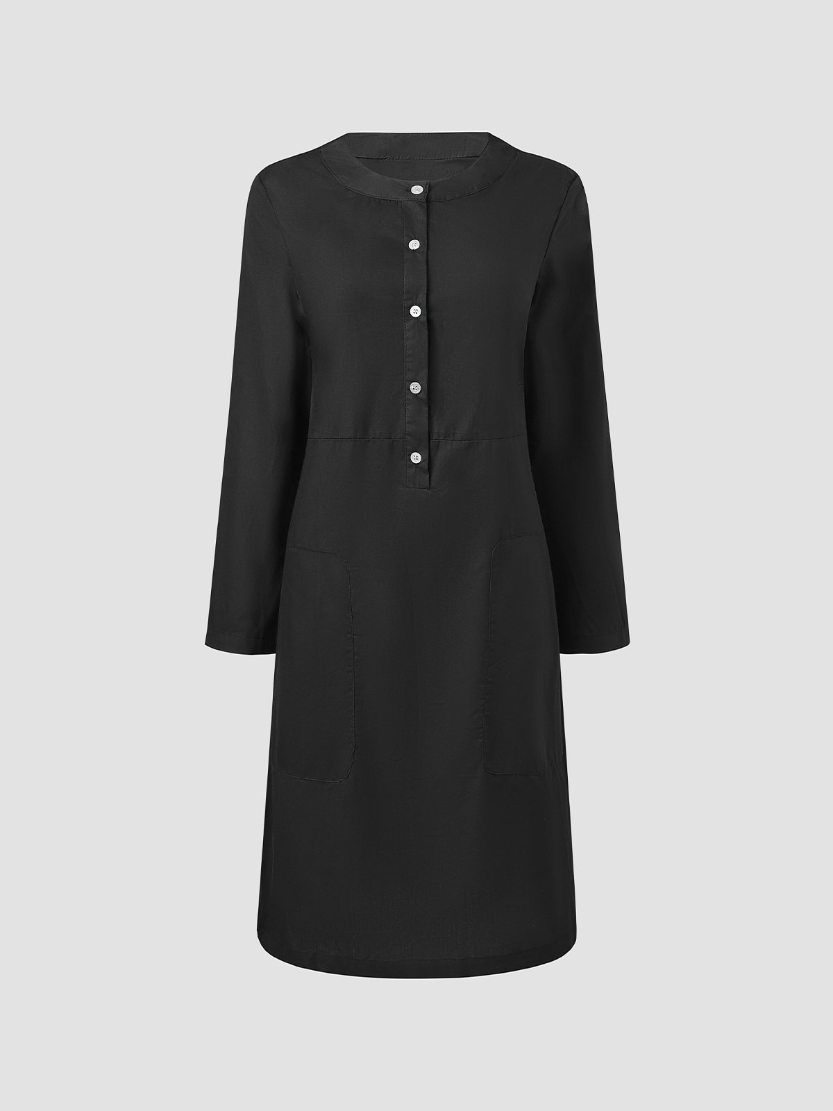 Fashion Buttoned Down Pockets Dress noracora