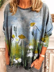 Oil painting flowers Shirt & ...