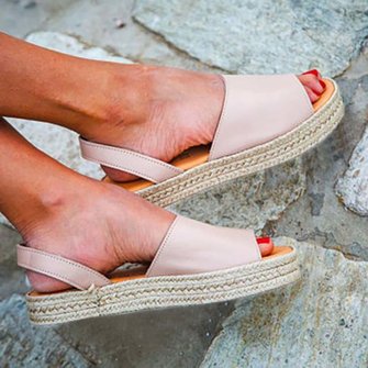Women PU Creepers Sandals Casual Back Strap Shoes
