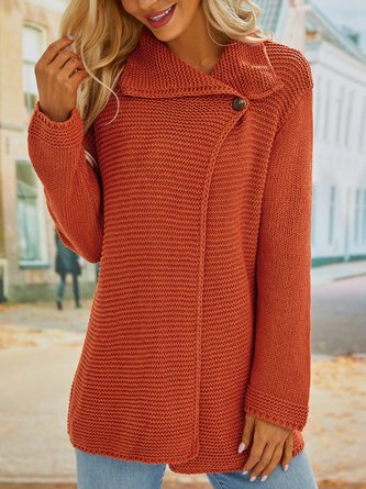 Solid Long Sleeve Casual Sweater coat