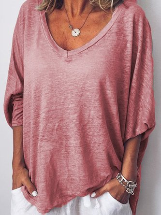 Noracora Long Sleeve V Neck Casual Tunic Top | noracora