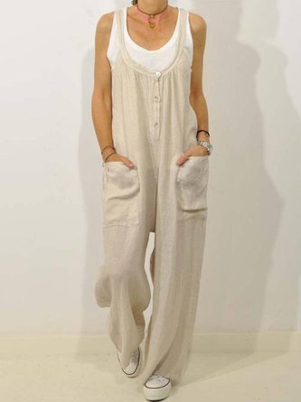 Casual Women Sleeveless Overall Jumpsuit