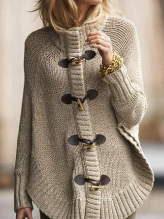 Casual Cotton Solid Cardigan