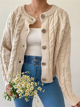 Multicolor Long Sleeve Floral Printed Plus Size Casual Sweater coat