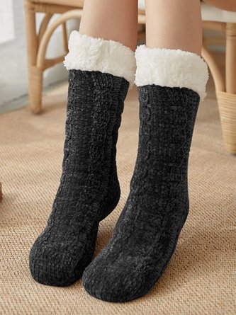 Plain Warm-keeping Cabin Socks