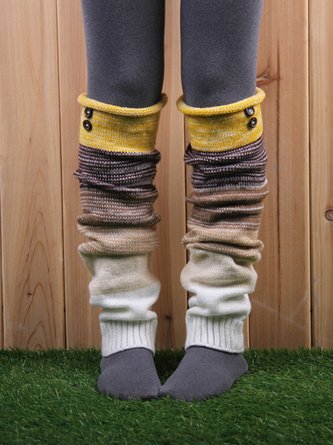 Warm knit leg warmers knee-high socks wool socks