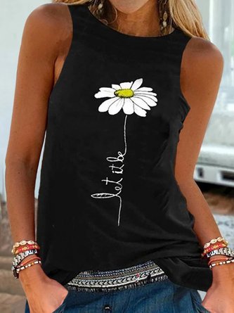 Sleeveless Floral Holiday Tank Top