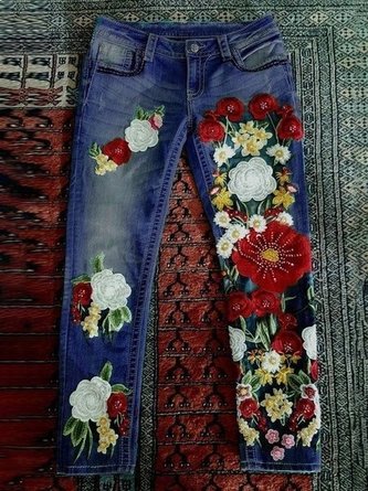 Casual Vintage Denim Jeans low rise jeans