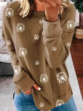 Casual Long Sleeve Cotton Round Neck shirt & Tunic Top