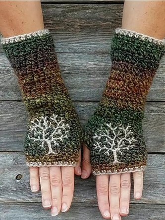 Women Vintage Winter Warm Gloves