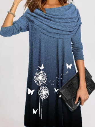 Cotton Long Sleeve Knitting Tunic Dress