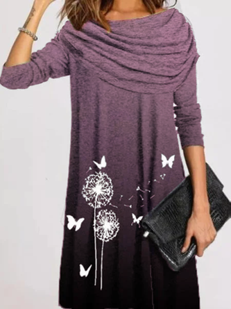 Casual Long Sleeve Knitting Tunic Dress