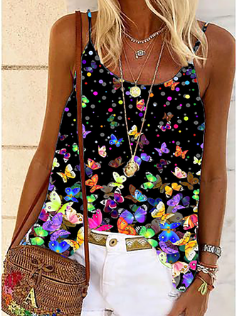 Plus size Butterfly Sleeveless Tops