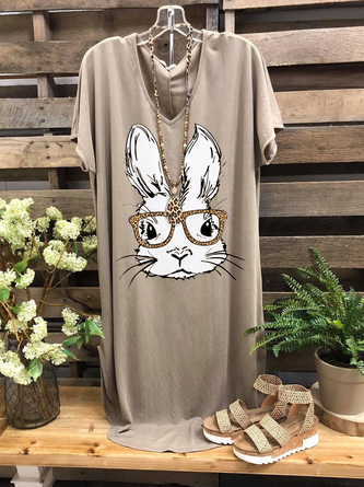 Easter Bunny With Glasses Knitting Dress