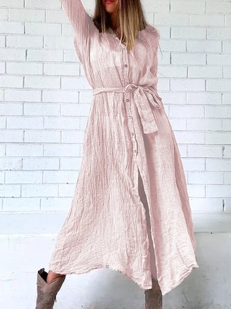 Long Sleeve Vintage Shift Weaving Dress