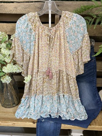 Loose Chiffon Floral Casual Blouse
