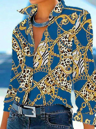 Plus size Chain Printed Blouse