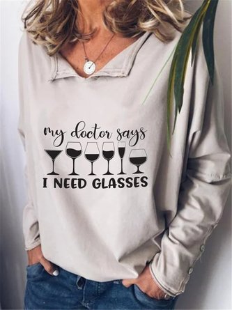 Casual Long Sleeve Plus Size Printed Tops T-shirts