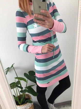 Casual Striped Long Sleeve Sweatshirt
