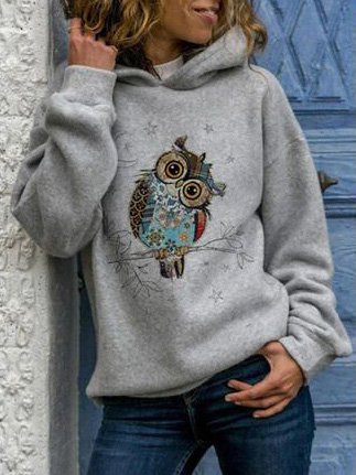 Owl print hoodie
